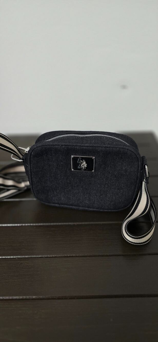US Polo Assn Mens Dark Denim Camera Bag Crossbody Shoulder Purse Adjustable